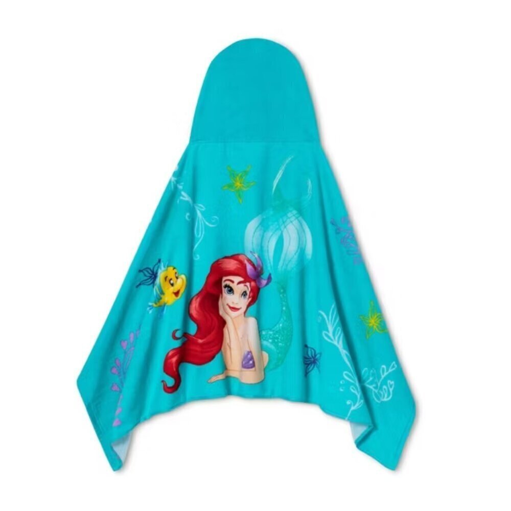 Disney Little Mermaid Kids Hooded Towel New